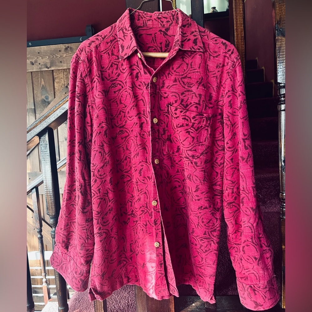 One-of-a kind vintage khadi (handloom cotton) shirt from India.